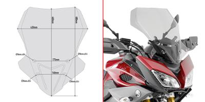 Bild på Givi Specific screen, transparent 48 x 42 cm (h x w) MT-09 Tracer (15)