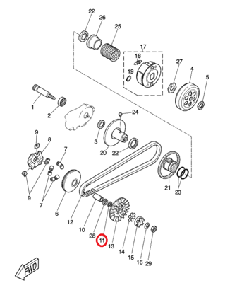 Bild på Yamaha shimsbricka till variator 13x20x1mm