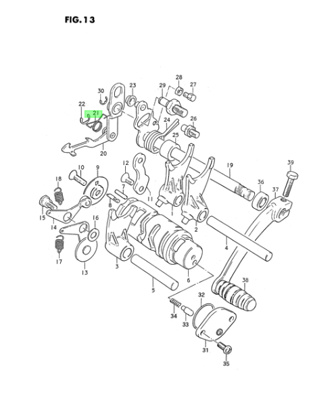 Bild på Suzuki pv fjäder till växelaxel