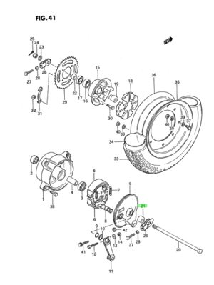 Picture of Suzuki pv rear wheel bushing 12x22x14