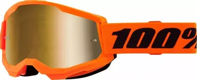 Bild på 100% crossglasögon Strata 2 orange med spegel guld lins
