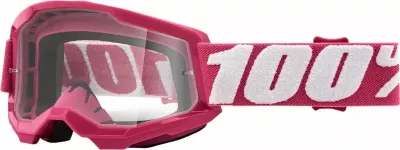 Bild på 100% crossglasögon Strata 2 rosa/vit med klar lins
