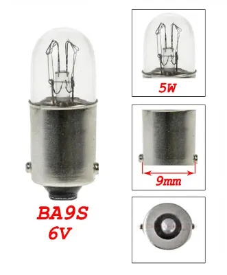 Bild på Lampa T5W 6V 5W BA9s vit