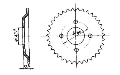 Picture of Forte rear sprocket 415 33T