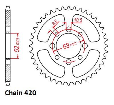 Picture of Tec-x rear sprocket 420 28T