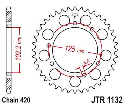 Picture of JT rear sprocket 420 48T