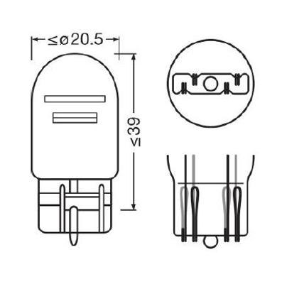 Bild på Lampa W21/5W 12V 21/5W W3X16d vit