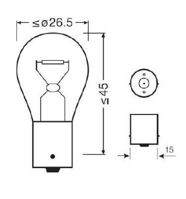 Bild på Lampa P21W 12V 21W BA15S vit