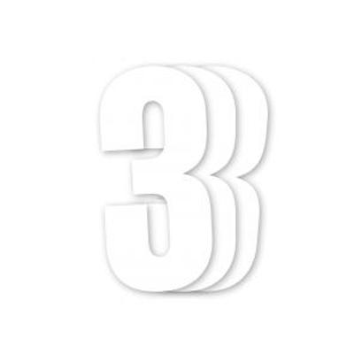 Bild på Blackbird Nummerdekaler vit 3st/set 13x7cm #3