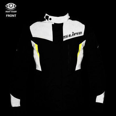 Bild på S-Line textiljacka Adventure Evo night vision svart med gula detaljer S