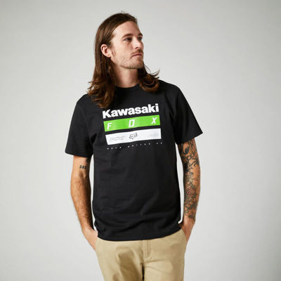 Bild på FOX t-shirt Kawasaki stripes svart M