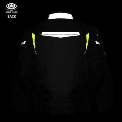 Bild på S-Line textiljacka Adventure Evo night vision svart med gula detaljer XL