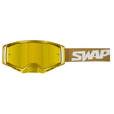 Bild på Swaps crossglasögon Aurus Pro guld/vit med klar och guld spegel lins